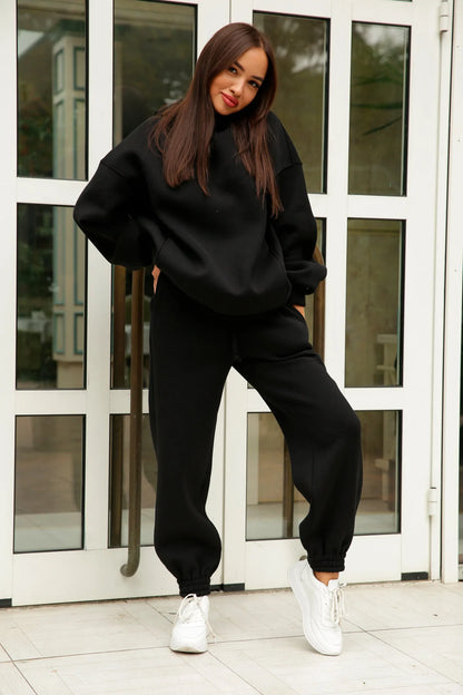 autumn tracksuit outfit set Women Two Piece Set hoodies Hooked Leisure Wide Leg Long Pants Sets Slim Fit Office Ladies Autumn