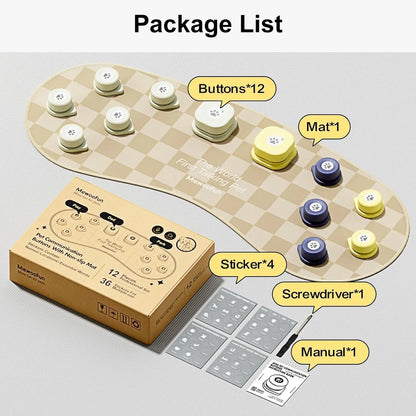 Mewoofun Dog Talking Button Set with Mat Communication Basic Get Started Kit Rechargeable Voice Recording Button 12 Packs