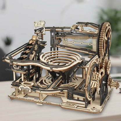 Chriyungel 3D Wooden Marble Run Puzzle DIY Building Model Kits Rolling Ball Track Brain Teaser Game Gift for Adults Teens Kids