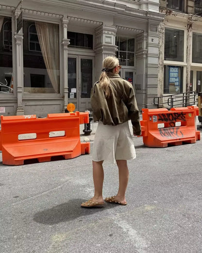 Women's 2025 new Jackets Autumn Fashion Loose Bat Sleeves Elegant Women's Jackets Chic Street Youth Autumn Long Sleeves Coats