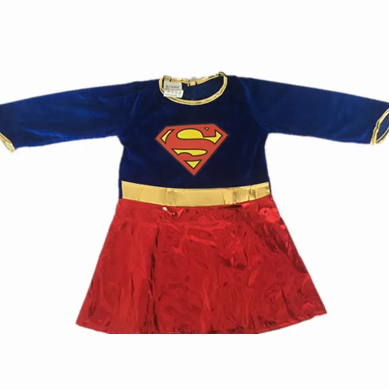 EtherealBe Superwoman dress cosplay costume with blue top and shiny red skirt for superhero fans