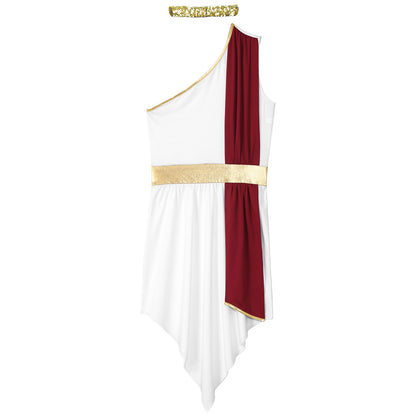 Women Ancient Roman Greek Role Play Toga Senator Caesar Costume Athenian Princess Empress Dress Robe for Halloween Cosplay Party