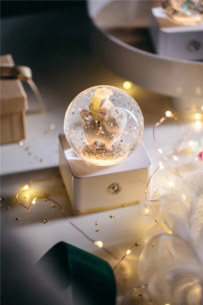 Unicorn Crystal Ball Music Box Snow Globe Night Lamp Birthday Gift for Girls Children Christmas Gift Music Crafts with Snowflake