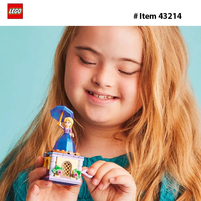 LEGO 43214  Disney Princess Twirling Rapunzel  Building Toy with Diamond Dress Mini-Doll and Pascal The Chameleon Figure