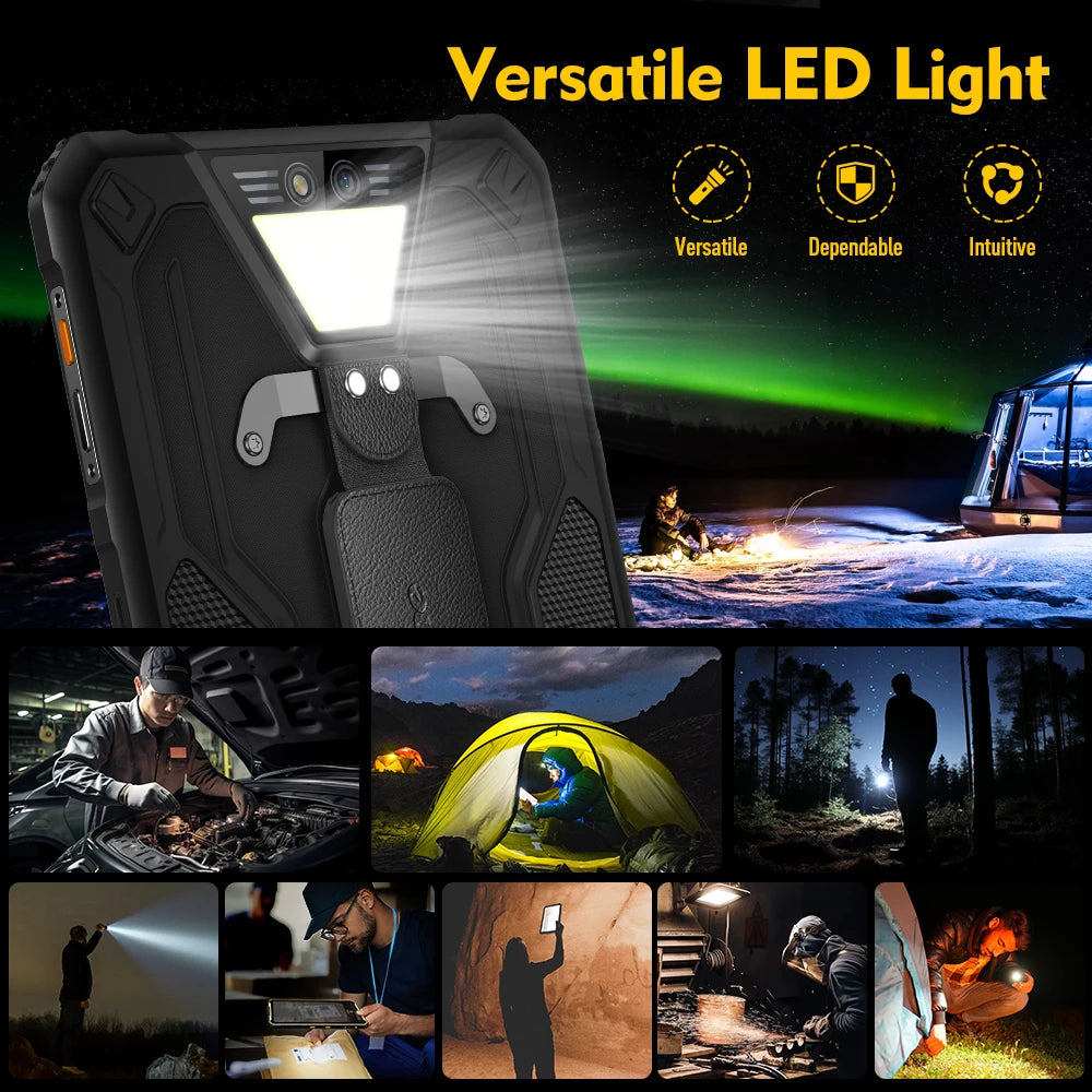 Ulefone Armor Pad 2 Rugged Tablet, 11" 2K, 18600 mAh ,IP68/IP69K Android 13 NFC GPS 4G Tablet Up to16GB +256GB LED Camping light