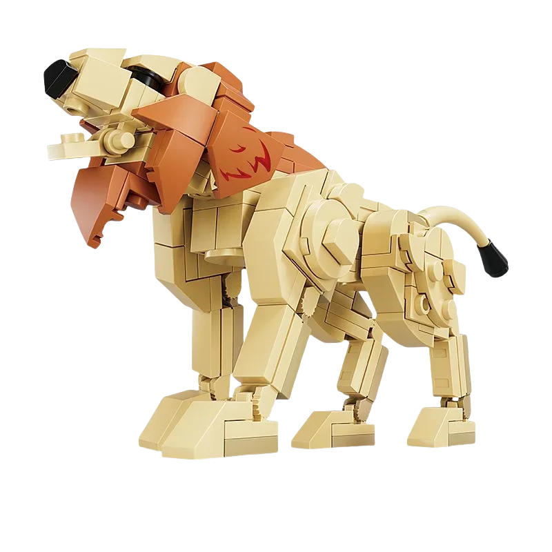Creative Animal Models MOC Building Blocks Giraffe Lion Wolf Children DIY Assembled Brick Toys for Boy Birthday Christmas Gifts