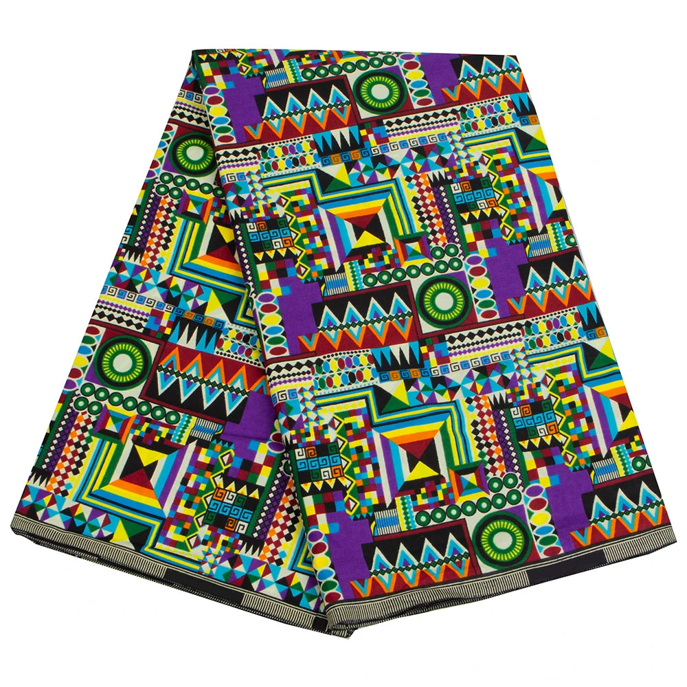 Africa Ankara Prints Ghana Kente Fabric Guaranteed Real Wax 100% Cotton High Quality African Sewing Pagne For Party Dress 6yards