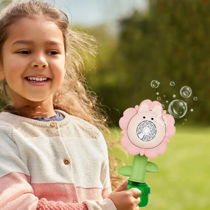 Bubble Maker For Kids Electric Rechargeable Flower Bobble Toy Machine Summer Outdoor Garden Bubble Maker With Lights For Toddler