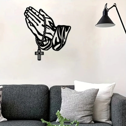 Prayer Metal Wall Faith Home Decor Cross Interior Decor Bedroom Livingroom Hallway Office Wall Mounted Decor Easter Decoration