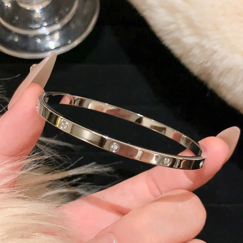 Silver Color Stainless Steel Colorfast Bracelets Skyful Star Bracelet Set for Women Fashion Light Luxury Jewelry Gifts Wholesale