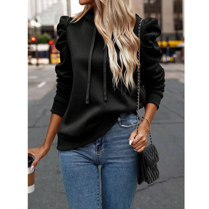 Autumn Winter Hoodies Sweatshirts Women Solid Color Long Sleeve   Casual Comfortable Pullovers Tops