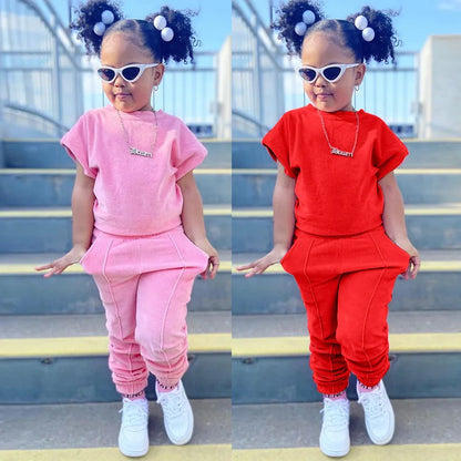 Children Sets for Girls Fashion 2025 New Style Girls Suits for Children Girls + Headband 3pcs. Set Cute Girls