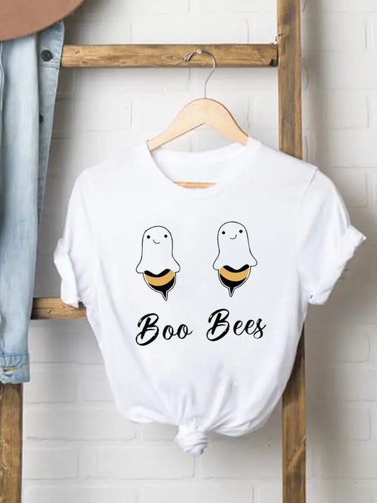 Bee Trend Style Cute Tees Clothes Halloween Thanksgiving Fall Autumn Style T Ladies Clothing Women Graphic Print T-shirts