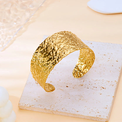 Exaggerated Metal Shell Starfish Flower Bangles Bracelets For Women Men Stainless Steel Fish Bow Heart Open Cuff Bangle Jewelry