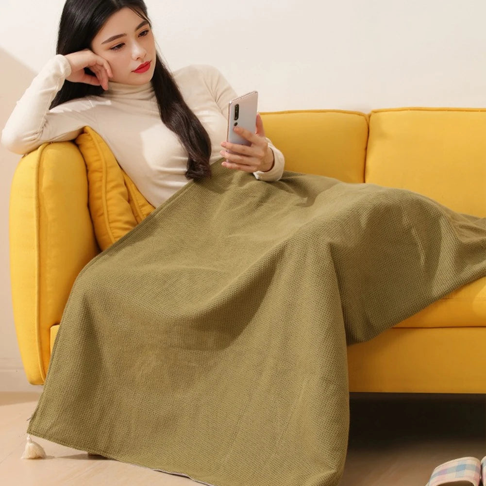 Wearable Heating Electric Blanket Shawl 3 Heating Levels USB Heated BlanketBody Warmer Blanket for Home Office Xmas Gift
