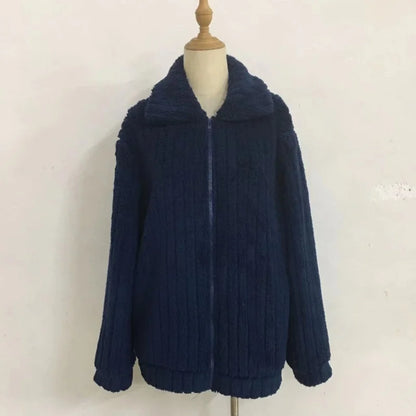 Autumn Winter Women Warm Furry Jacket New Fashion Patchwork Lapel Overcoat Female New Elegant Casual Communte Holiday Outerwears