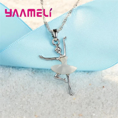 Lovely Pendants Necklaces Earrings for Girls Children 925 Sterling Silver Color Party Accessory Fashion Women Jewelry Sets