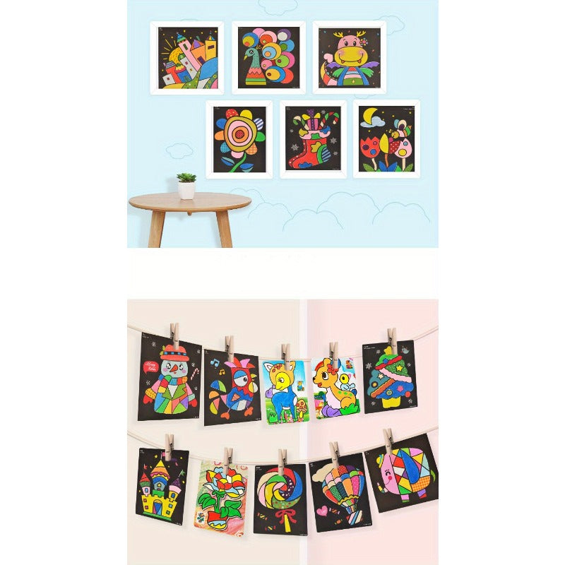 Sand Painting Children Colored Sand Boys And Girls Baby Handmade Diy Production,  Scraping Art Sand Painting Set Toys