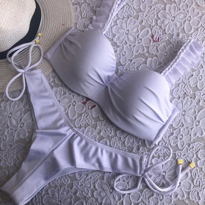 Sexy High Waist Bikini Swimsuit Brazilan Bikini Set Swimwear for Women High Leg Push Up Two Piece Bathing Suits Summer Female