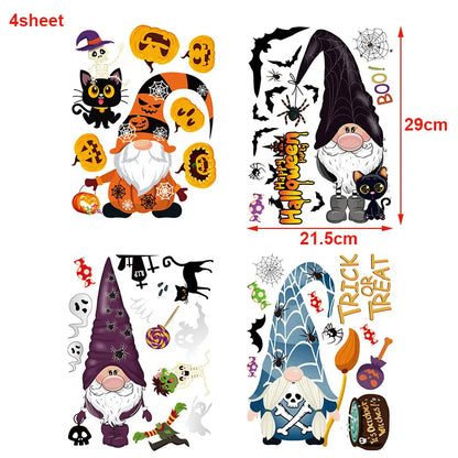 Halloween Decorations Window Clings Halloween Window Stickers Bat Skull Skeleton Stickers Halloween Window Decor for Glass Wall