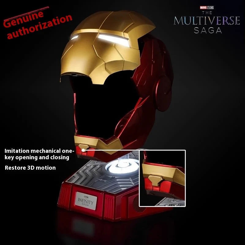 Iron Man 1/1 Cosplay Helmet Mk5 Electric Voice Control Helmet Led Eyes Metal Mask Model Toys Children Adults Christmas Gift