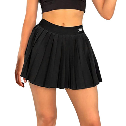 Solid Mini Pleated Skirt For Women Korean Preppy Style Student Uniform Fashion A-Line Skirts Y2K Clothes Tennis Skirt Faldas
