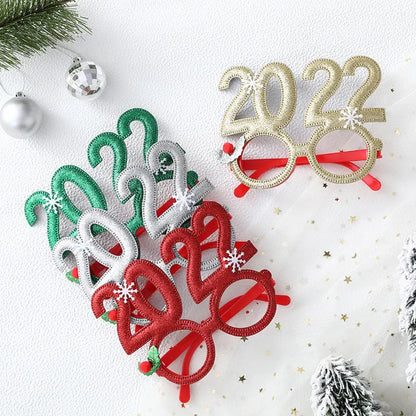 1 Pack Merry Christmas Glasses Santa Claus Snowman Antlers Christmas Tree Christmas Decoration Photo Prop Children New Year Gift