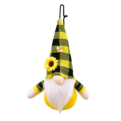 Sunflower Gnome for Home Decor Cute Bee Faceless Doll Pendant Wall Door Hanging Decoration Spring Summer DIY Figurines