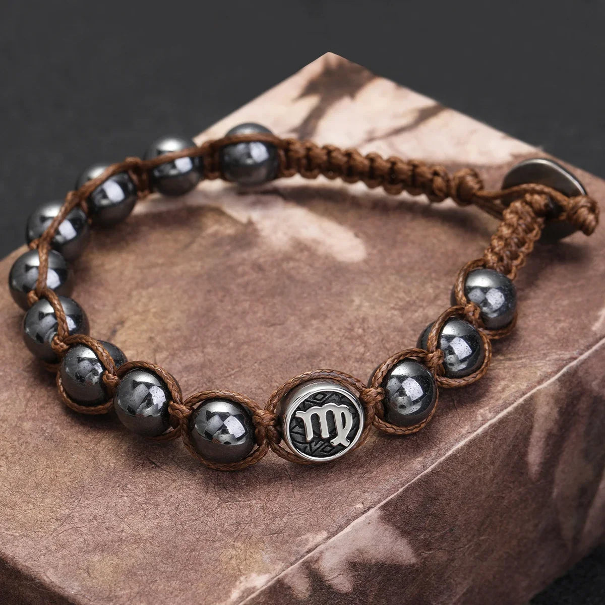 12 Constellation Bracelet Stainless Steel Accessories Handmade Bracelet 8mm Hematite Beads Men's and Women's Bracelet Jewelry