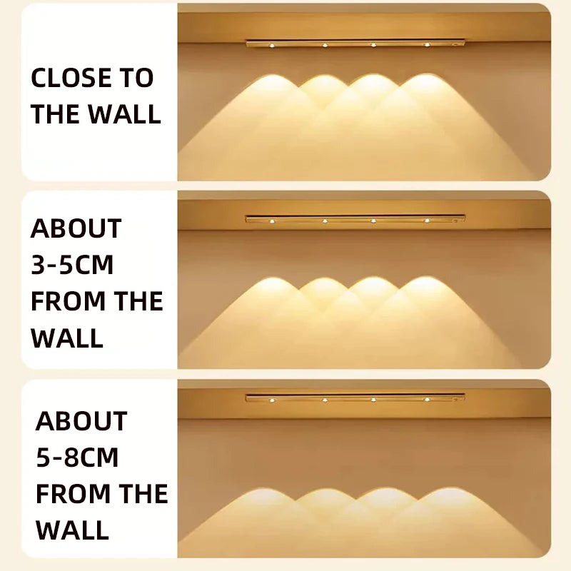 White/Black LED Cabinet Light USB Rechargeable Motion Sensor LED Light for Kitchen Wardrobe Cabinet Lighting 20CM/30CM/40CM/50CM