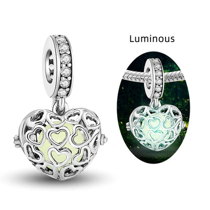 Original 925 Sterling Silver Charms Beads Glowing Luminous Bee Firefly Butterfly Pendant for Bracelet Bangle Charm DIY Jewelry