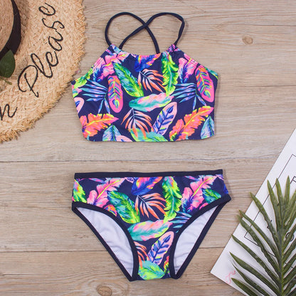 7-14Year Butterfly Print Child Bikini Set 2025 Girls Swimsuit Swimwear For Kids Summer Brazilian Teen Baby Swimming Suit Biquini