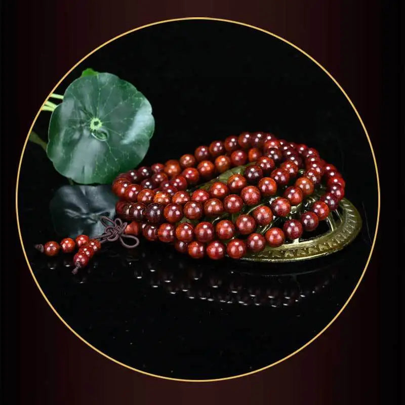 African Lobular Red Sandalwood Beads Zambia Red Sandalwood Hand String 8mm 108 Rosary Beads Men's and Women's Bracelet Wholesale