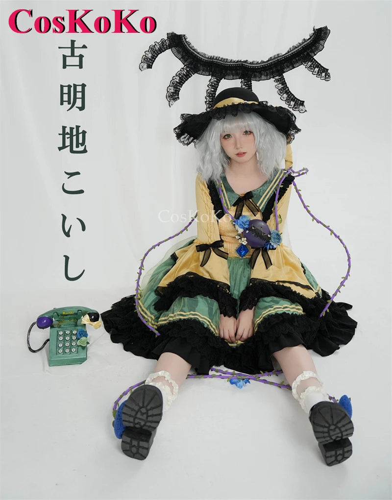 CosKoKo Komeiji Koishi Cosplay Touhou Project Costume Elegant Gorgeous Sweet Formal Dress Halloween Party Role Play Clothing New