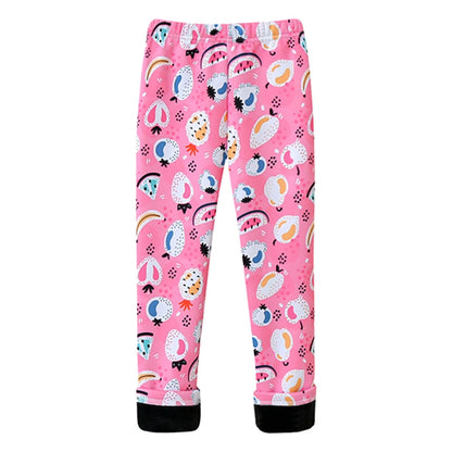 Girls Warm Plush Long Pants for Autumn Spring Cartoon Butterfly Striped Soft Cozy Leggings Fleece-Lined Bottoms Kids Casual Wear