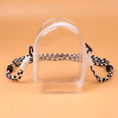 Labubu Protect Case Creative Transparent Colored Ball 15cm Labubu Sitting Party Protection Shoulder Bag Pain Bag PVC Storage Bag