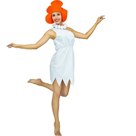 EtherealBe Wilma Flintstone costume for women with iconic orange hair and white dress
