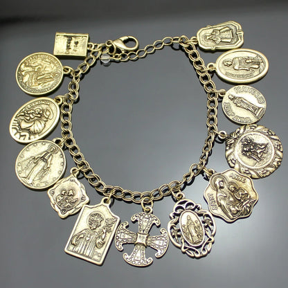 Women's Mythology Fairytale Bracelets Beads Charms Mermaid Seahorse Link Chain Crystal Bangle Armband Aesthetic Jewelry Vintage