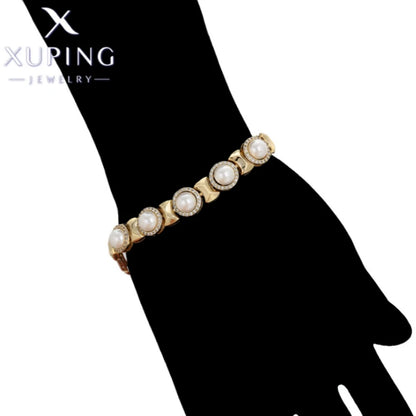 Xuping Jewelry Trendy Exquisite Elegant Geometry Shape Women's Bracelets Light Gold Color Birthday Christmas Gift X000838366