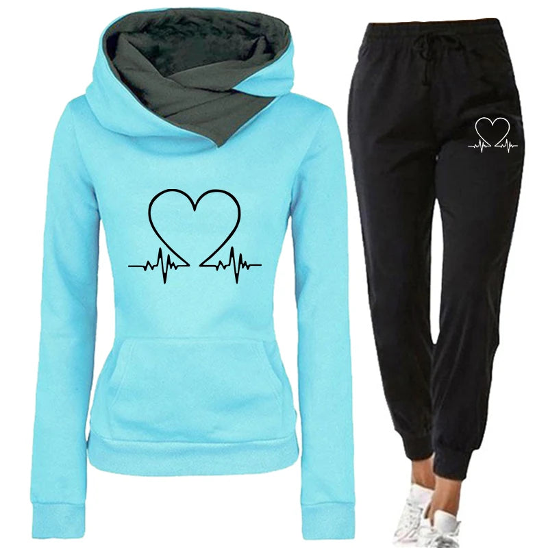 Women Tracksuit Two Piece Set Winter Autumn Hoodies Pants Pullovers Sweatshirts Female Jogging Woman Clothing Sport Suit Outfits
