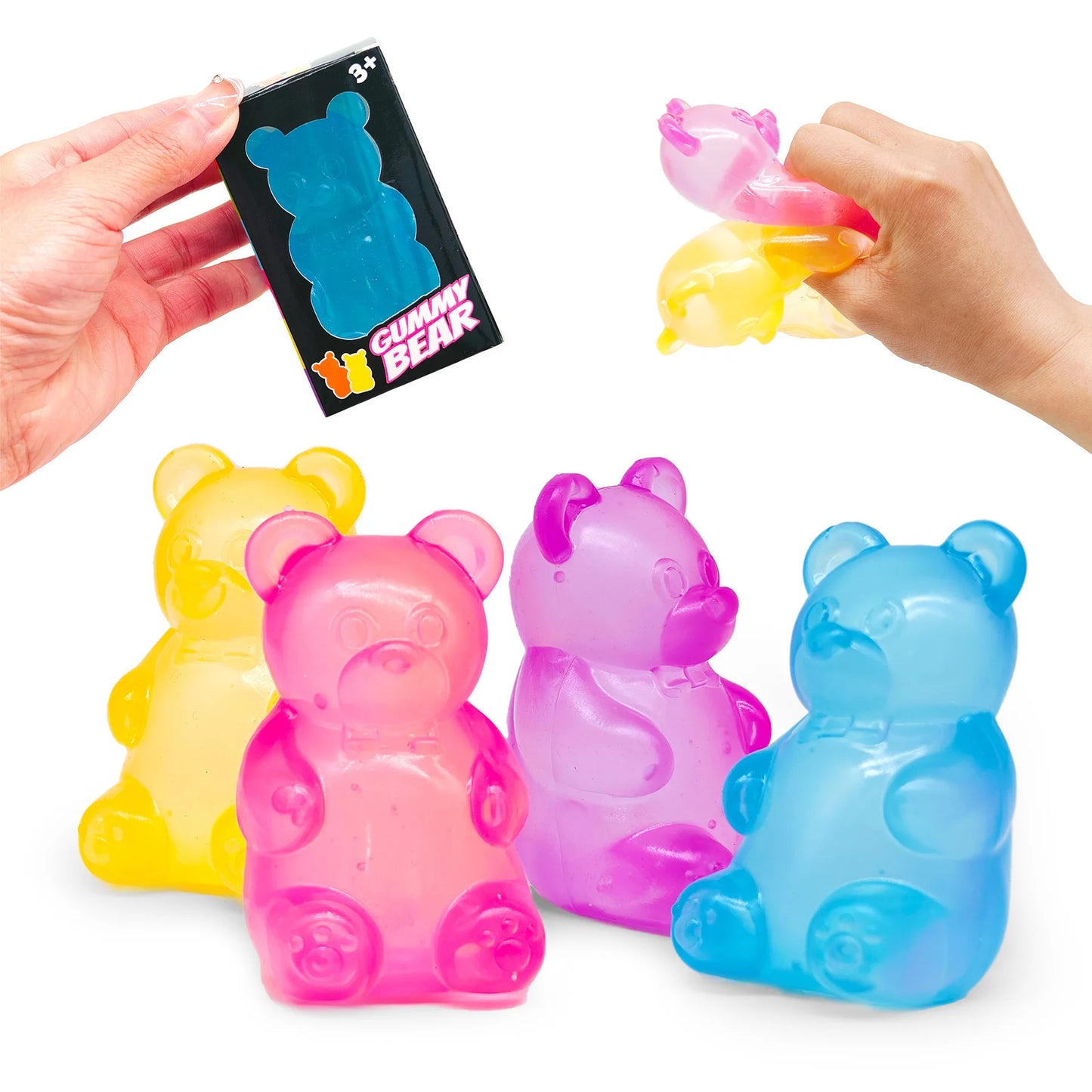 Needoh Little Bear Squeeze Stress Relief Cube Pressure-Relief Anxiety Sensory Tool Slow-Rebound Focus Desk Educational Gadget