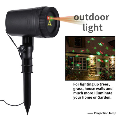 Christmas Outdoor Light Projector with Timer Function Remote Control Spotlight New Year Decoration US Plug