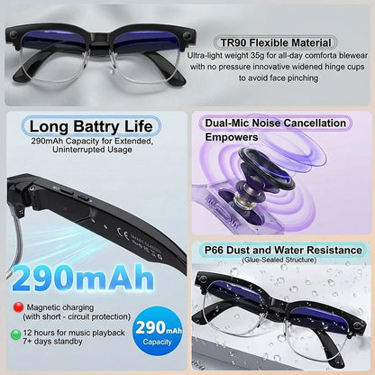 2026 New Upgrade Smart Glasses With Camera Video Recording AI Photo Recognition Bluetooth Call Translation Voice Sunglasses Men