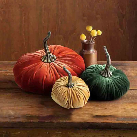 S/M/L Sizes Multiple Colors Available Handmade Velvet Pumpkin Decorative Ornament Soft Filled Foam Pumpkin Cute Pillow Cushion