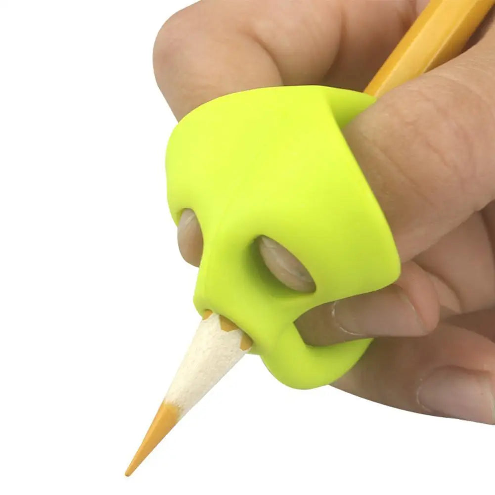 3 Finger Silicone Pencil Pen Holder Children Writing Learning Tool Stationery Aid Grip Posture Correction Device 1 Piece/ Set