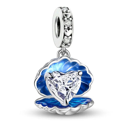 925 Sterling Silver Jellyfish Seahorse Blue Ocean Series Charms Beads Fit Diy Bracelet Making Gift of Fine Jewelry for Womens