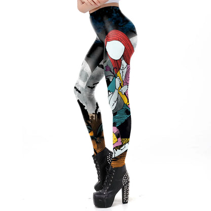 Zawaland New Female Pants Christmas Halloween High Waist 3D Printed Legging Workout Tight slim Elastic Leggings for Women