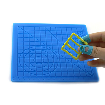 3D Printing Pen Silicone Pad with Basic Template with 2 Silicone Finger Caps 3D Pen Drawing Template Christmas Gift for Kids