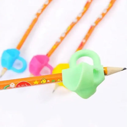 3 Finger Silicone Pencil Pen Holder Children Writing Learning Tool Stationery Aid Grip Posture Correction Device 1 Piece/ Set