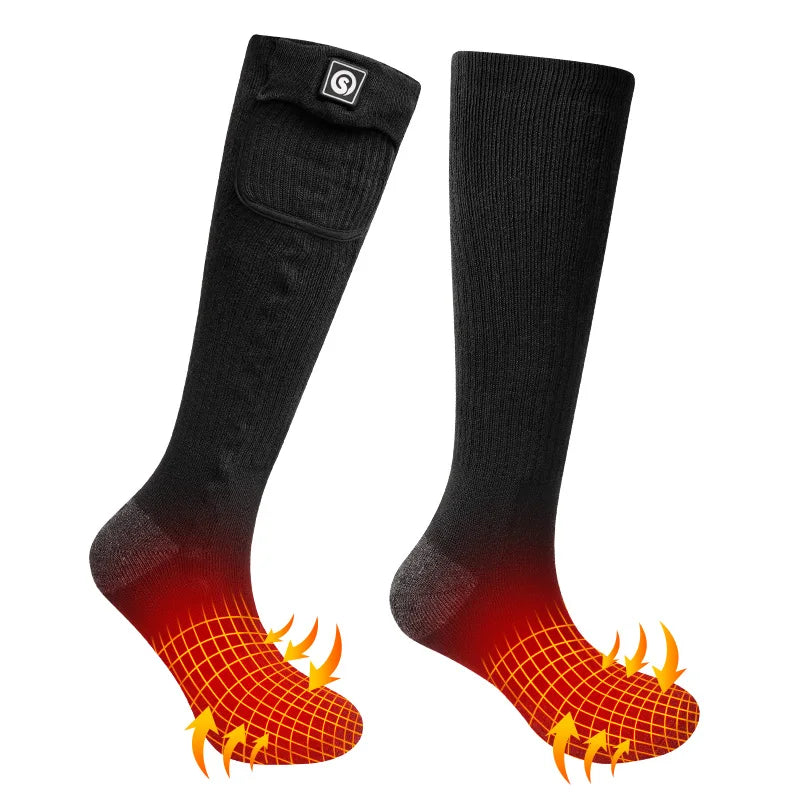 Savior Winter Heated Socks Rechargeable Heating Socks for 2200mah Heated Socks Warmth Outdoor Heated Boots Snowmobile Winter Ski